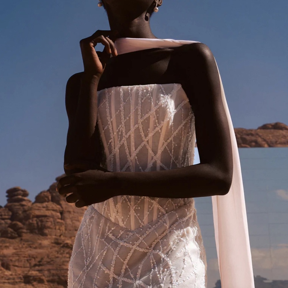 Elya The Label Maya White Bridal Scarf